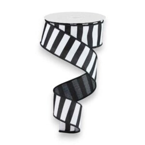 1.5" Black and White Stripe Ribbon -
  10 yards