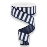 1.5" Navy and White Stripe Ribbon -
10 yards