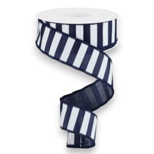 1.5" Navy and White Stripe Ribbon -
10 yards