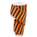 2.5" Orange Black Stripe Ribbon - 10
  yards