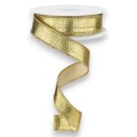 7/8" Gold Metallic Ribbon - 10 yards