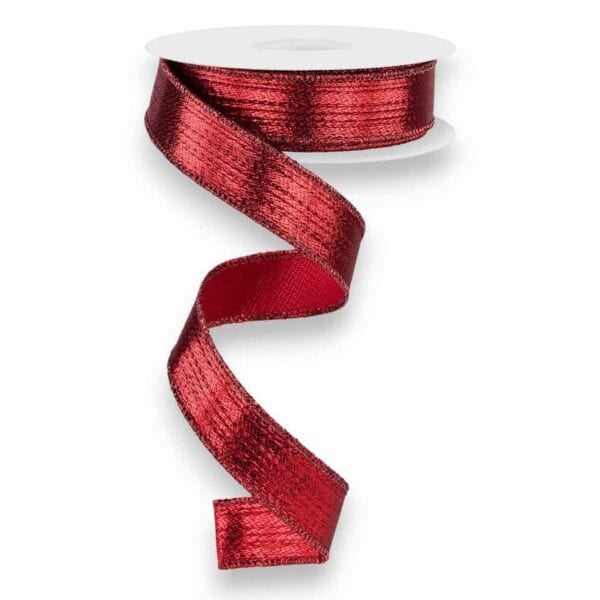 7/8" Red Metallic Ribbon - 10 yards