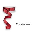 7/8" Red Metallic Ribbon - 10 yards