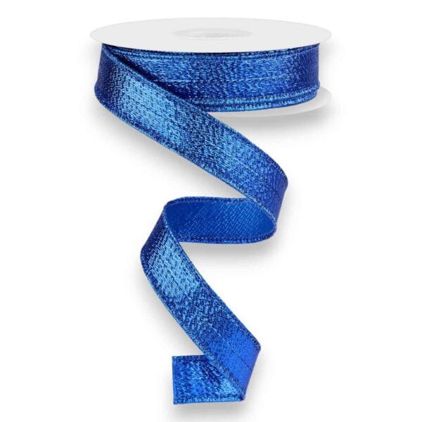 7/8" Blue Metallic Ribbon - 10 yards