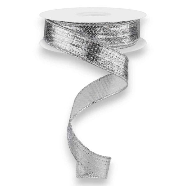 7/8" Silver Metallic Ribbon - 10
  yards