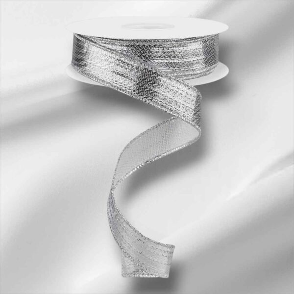 7/8" Silver Metallic Ribbon - 10
  yards