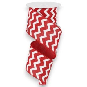 2.5" Red and White Chevron Ribbon -
10 yards