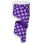 2.5" Purple and White Polka Dot
Ribbon - 10 yards