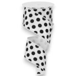 2.5" White Black Polka Dot Ribbon -
  10 yards