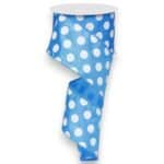 2.5" Blue White Polka Dot Ribbon -
10 yards