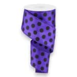 2.5" Purple Black Polka Dot Ribbon -
10 yards