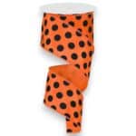 2.5" Orange and Black Polka Dot
Ribbon - 10 yards