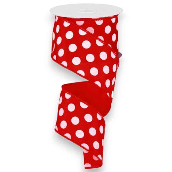 2.5" Red and White Polka Dot Ribbon
  - 10 yards