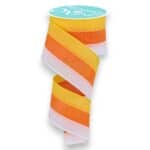 2.5" Candy Corn Stripe Ribbon - 10
  yards