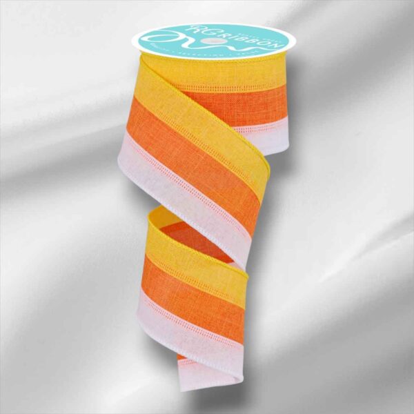 2.5" Candy Corn Stripe Ribbon - 10
  yards