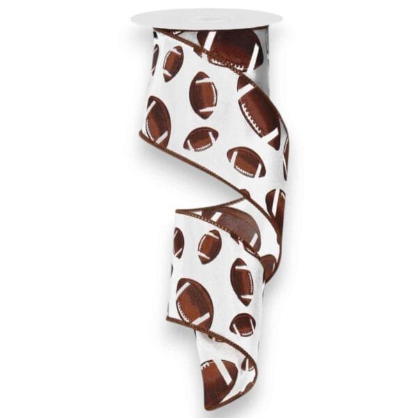 2.5" White Football Ribbon - 10
  yards
