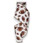 4" White Football Ribbon - 10 yards
