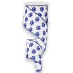 2.5" Blue Paw Print Ribbon - 10
yards