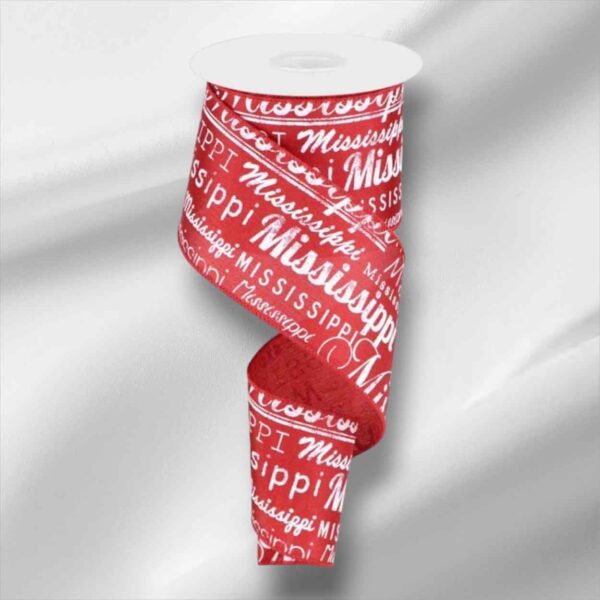 2.5" Red Mississippi Ribbon - 10
  yards