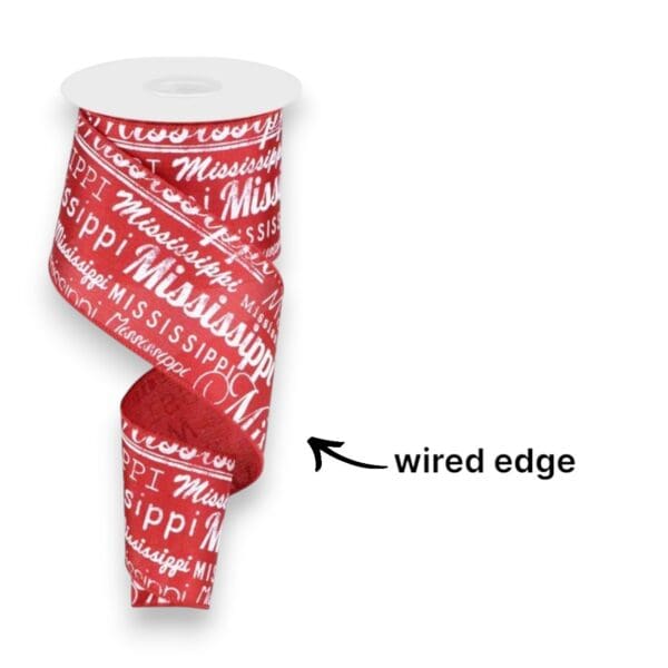 2.5" Red Mississippi Ribbon - 10
  yards