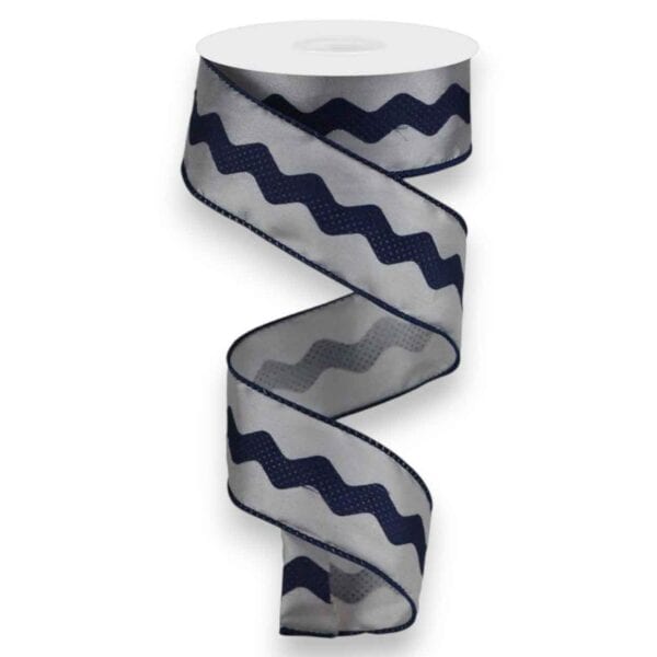 1.5" Navy Grey Ric Rac Ribbon - 10
  yards