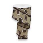 2.5" Beige Glitter Football Ribbon -
10 yards