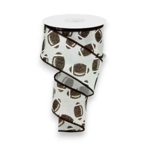 2.5" White Glitter Football Ribbon -
10 yards