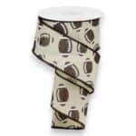 2.5" Cream Glitter Football Ribbon -
10 yards