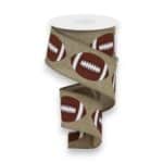 2.5" Beige Football Ribbon - 10 yards