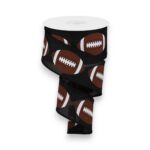 2.5" Black Football Ribbon - 10 yards