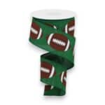 2.5" Green Football Ribbon - 10 yards