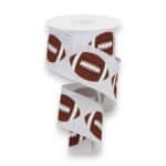 2.5" White Football Ribbon - 10 yards