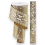 2.5" Gold Homecoming Football Ribbon - 10 yards