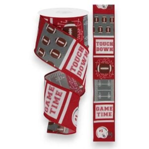 2.5" Red Block Football Ribbon - 10 yards
