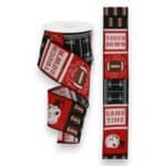 2.5" Red Black Block Football Ribbon - 10 yards