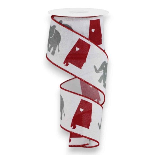 2.5" Alabama Elephant Ribbon - 10 yards
