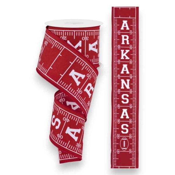 2.5" Arkansas Football Field Ribbon- 10 yards