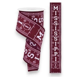 2.5" Mississippi Football Field Ribbon - 10 yards