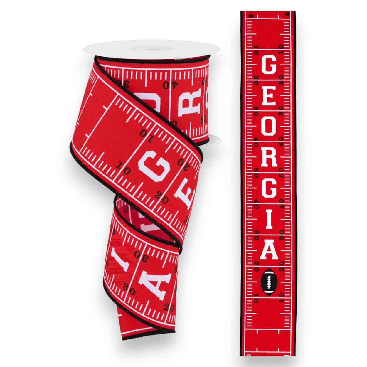2.5" Georgia Football Field Ribbon - 10 yards