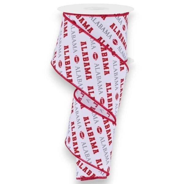2.5" Alabama Diagonal Text Ribbon - 10 yards