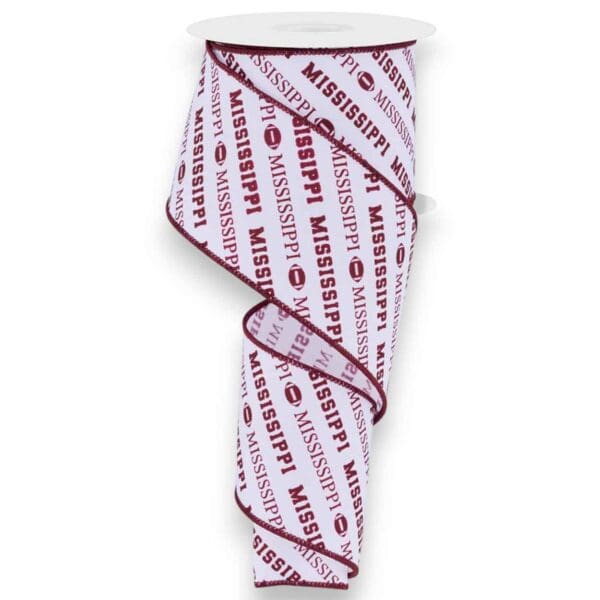 2.5" Mississippi Diagonal Text Ribbon - 10 yards