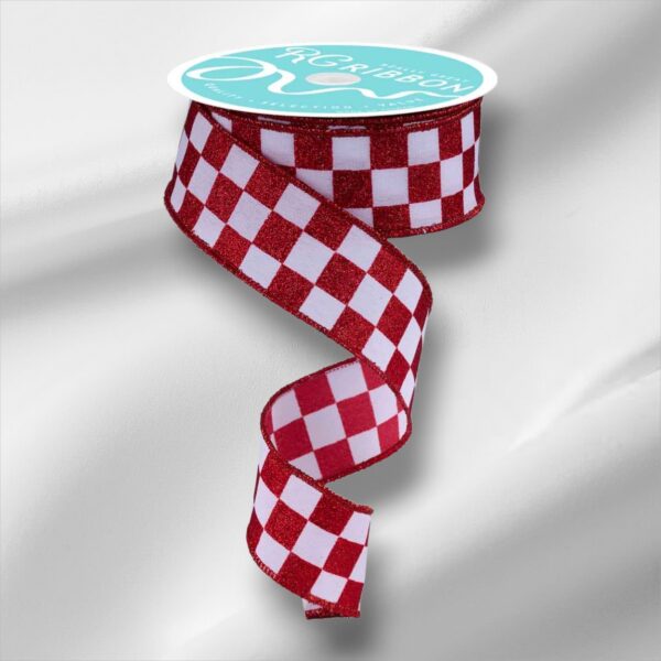 Red White Check Ribbon