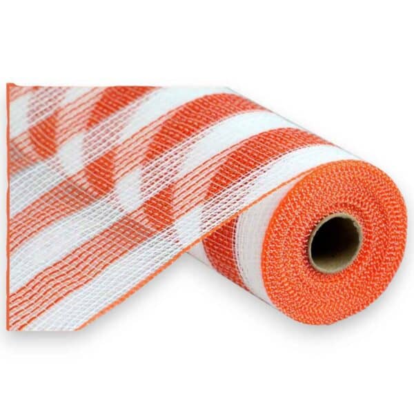 10" Orange and White Fabric Mesh