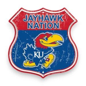 Kansas Jayhawks Shield Sign
