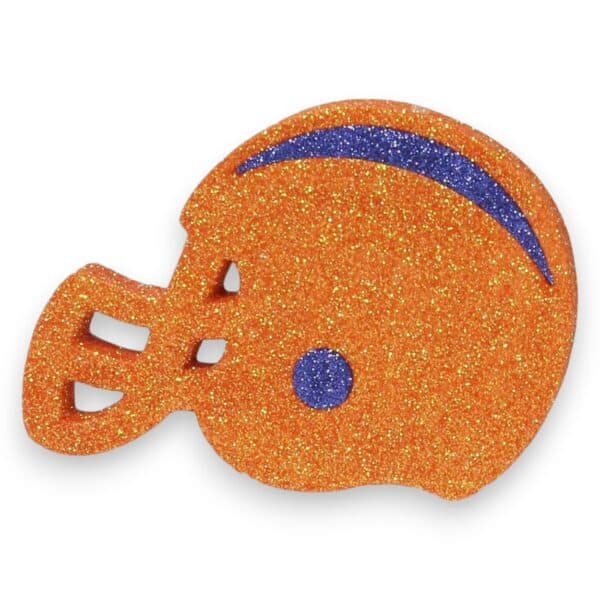 Orange Blue Flat Football Helmet Ornament