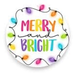Christmas Lights Round Sign