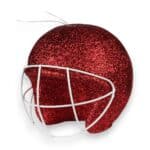 Red White 3D Football Helmet Ornament