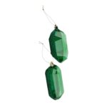 Green Gem Ornaments, Set of 2