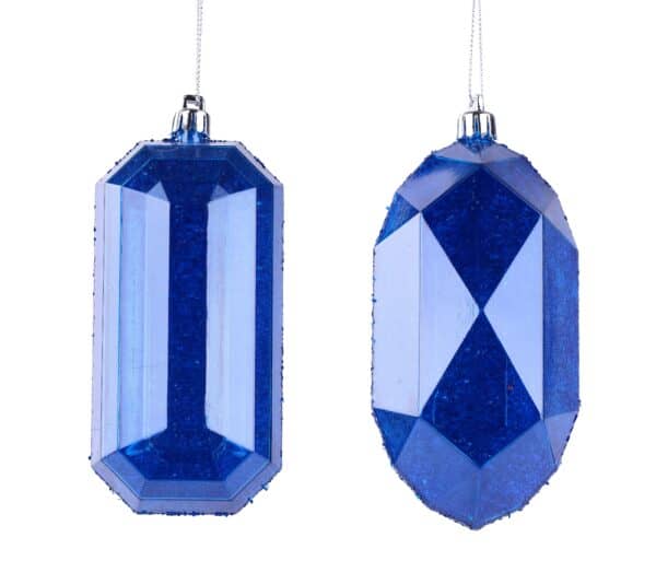 Blue Gem Ornaments, Set of 2