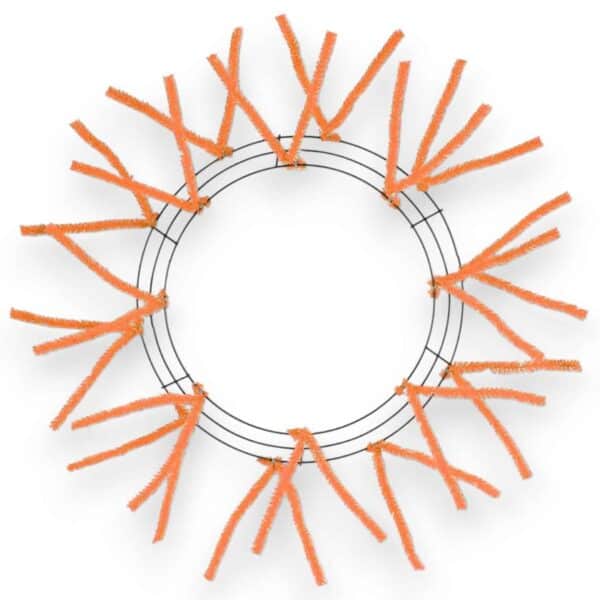 15-24" Orange Wire Wreath Frame
